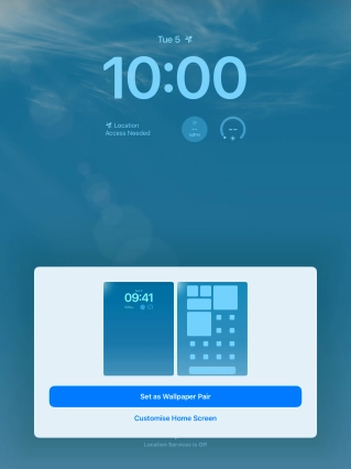 To use the same colour theme on the home screen, press Set as Wallpaper Pair.