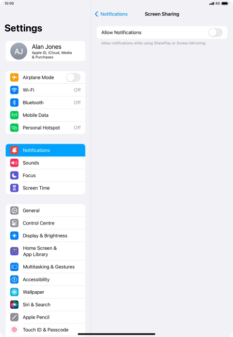 Press the indicator next to 