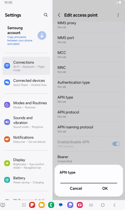 Key in mms and press OK.