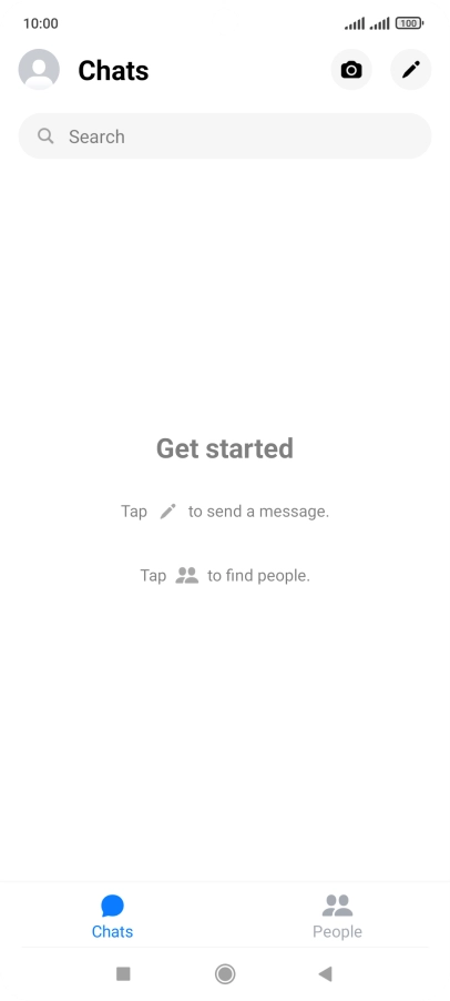 Press the new message icon. Press the new message icon.