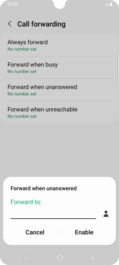 Key in +447836121121 and press Enable.