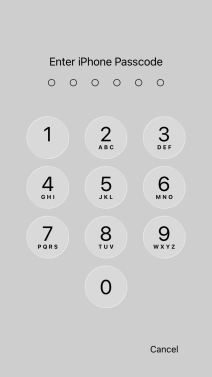 Use the phone lock code you created.