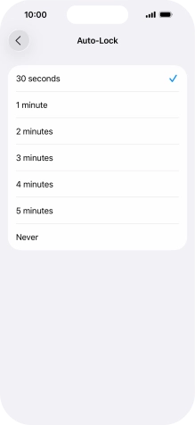 Press the required setting.