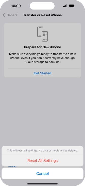 Press Reset All Settings.