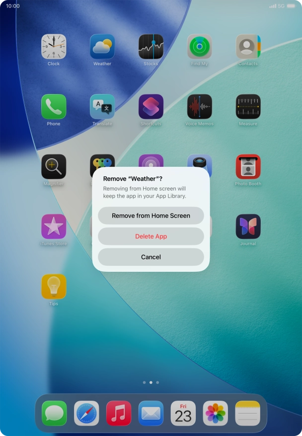 Press Delete App.