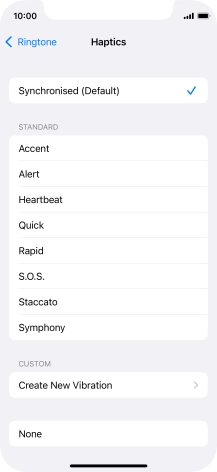 Press the required setting to turn on the function.