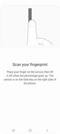 Follow the instructions on the screen to create the phone lock code using your fingerprint. Follow the instructions on the screen to create the phone lock code using your fingerprint.