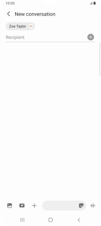 Press the text input field and write the text for your text message.