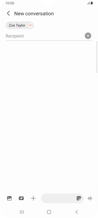Press the text input field and write the text for your text message.