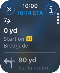 Press the end icon.