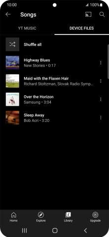 Press the required audio file. Press the required audio file.