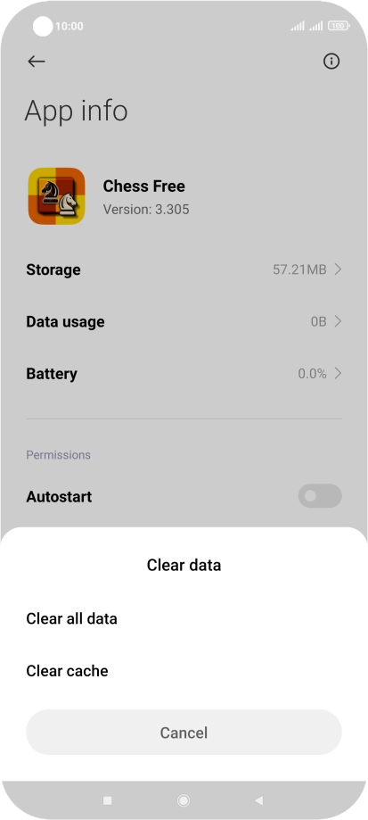 Press Clear cache.