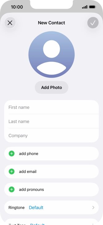 Press First name and key in the first name.