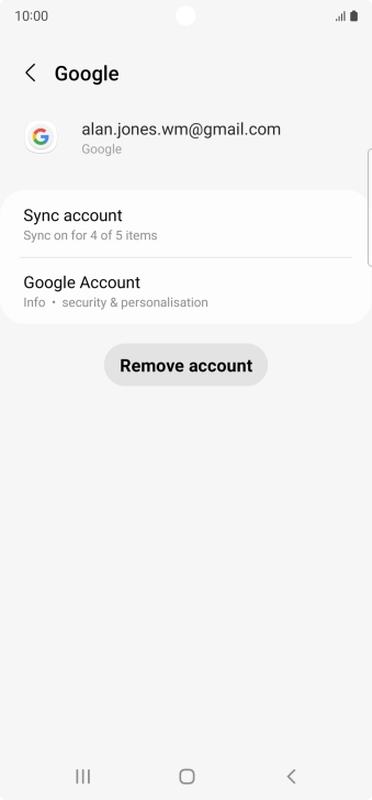 Press Sync account.