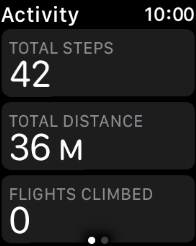 Hard press the screen and follow the instructions on the screen to see an activity summary for the current week or to adjust the daily activity goal.