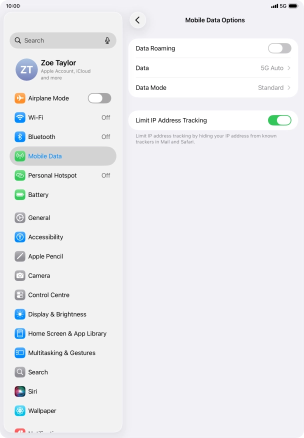 Press Data Mode.