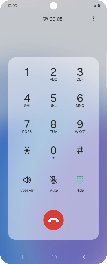 Press the end call icon. Press the end call icon.