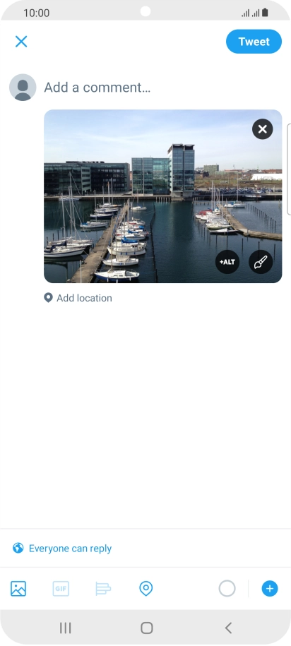 Press the text input field. Press the text input field.