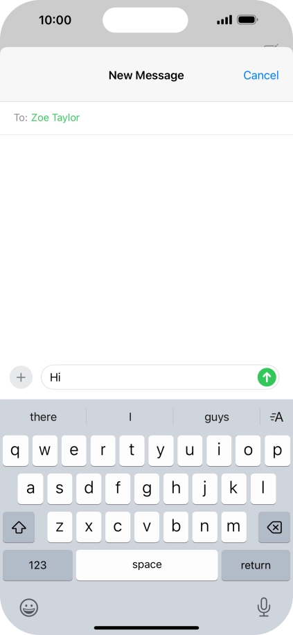 Press the send icon. Press the send icon.