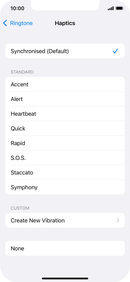 Press the required setting to turn on the function.