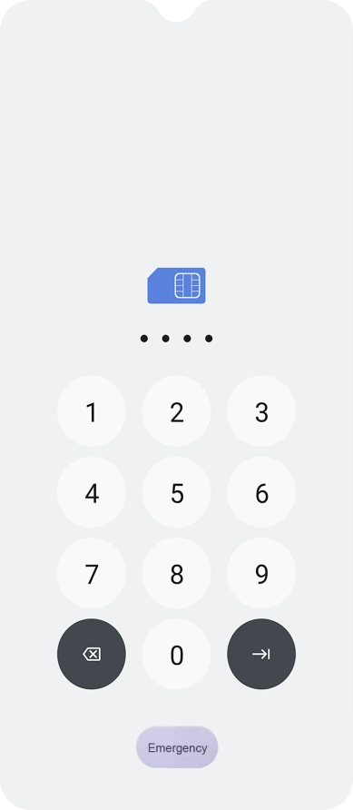 If your SIM is locked, key in your PIN and press the confirm icon. If your SIM is locked, key in your PIN and press the confirm icon.
