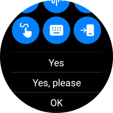 Press the required reply.