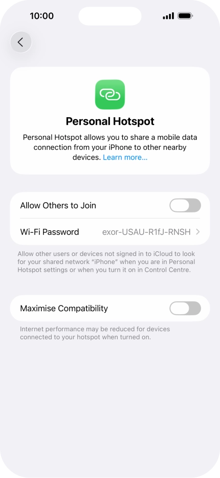 Press Wi-Fi Password and key in the required password. Press Wi-Fi Password and key in the required password.