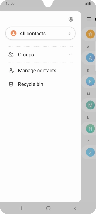 Press Manage contacts. Press Manage contacts.