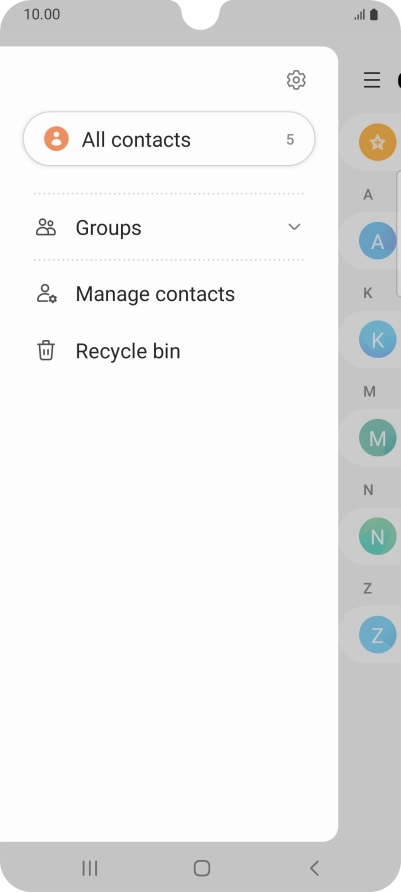 Press Manage contacts. Press Manage contacts.
