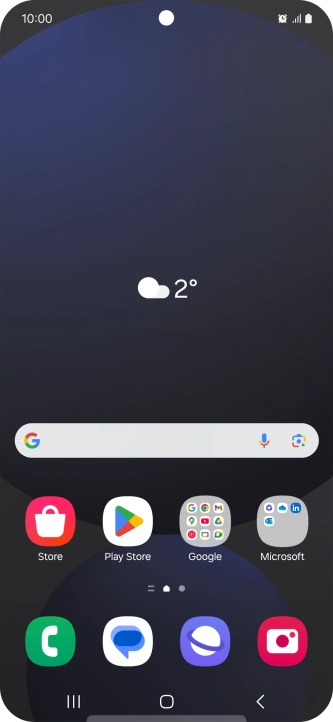 The alarm icon shows that the alarm is set.