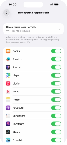 Press Background App Refresh.