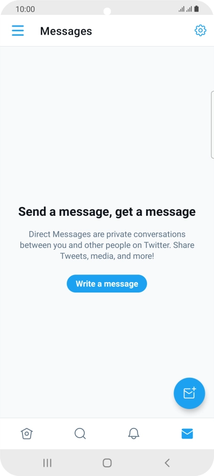 Press the new message icon. Press the new message icon.