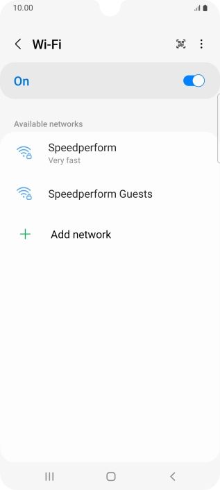 Press the required Wi-Fi network. Press the required Wi-Fi network.