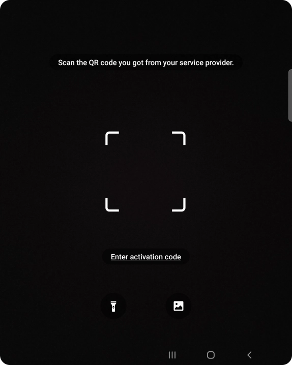 Place the QR code you've received inside the phone camera frame to scan the code. If you’ve deleted your eSIM, you can re-add it using your existing QR code. If you’re having problems, see our FAQ.