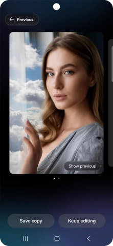 Press Save copy to save the generated photo suggestion. Press Save copy to save the generated photo suggestion.