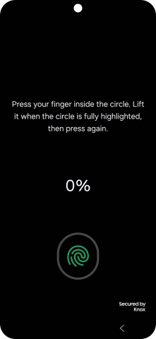 Follow the instructions on the screen to create the phone lock code using your fingerprint. Follow the instructions on the screen to create the phone lock code using your fingerprint.