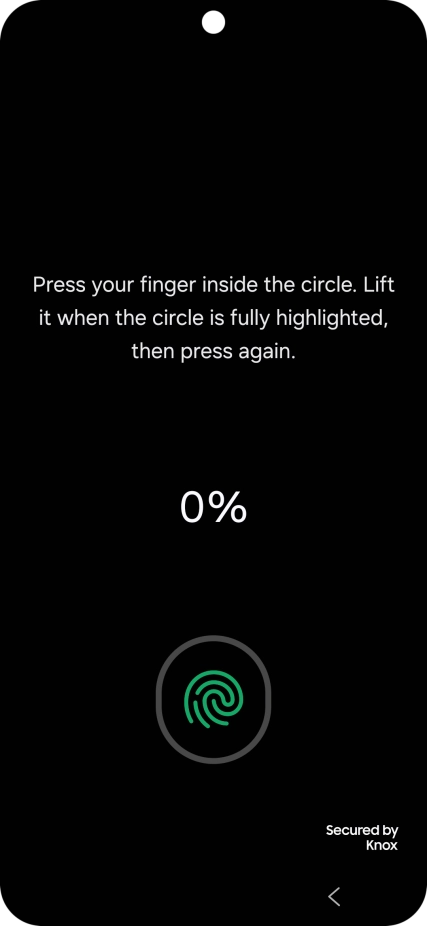 Follow the instructions on the screen to create the phone lock code using your fingerprint. Follow the instructions on the screen to create the phone lock code using your fingerprint.