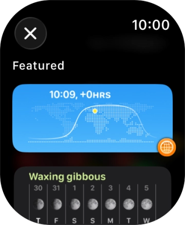 Press the required widget.