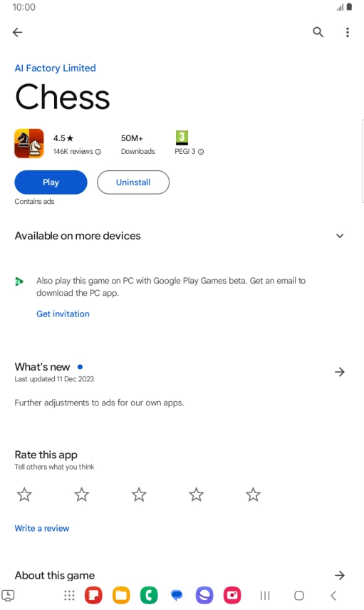 Press Uninstall.