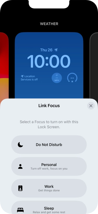 Press the required focus mode. Press the required focus mode.