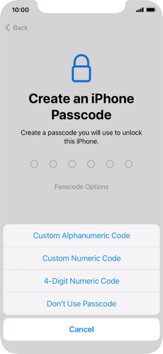 Follow the instructions on the screen to turn on use of phone lock code or press Don't Use Passcode. Follow the instructions on the screen to turn on use of phone lock code or press Don't Use Passcode.