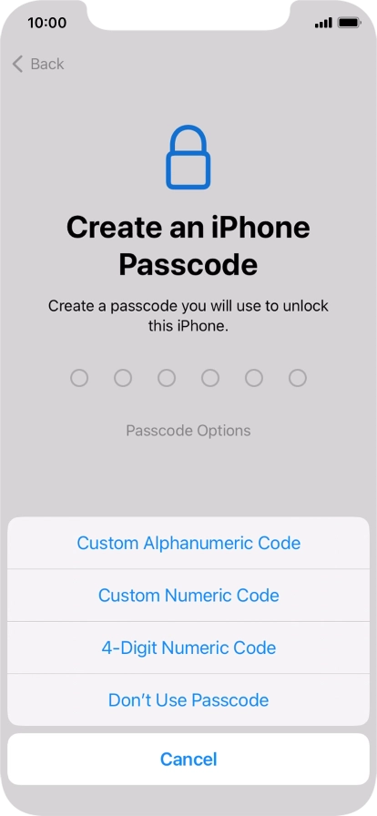 Follow the instructions on the screen to turn on use of phone lock code or press Don't Use Passcode. Follow the instructions on the screen to turn on use of phone lock code or press Don't Use Passcode.