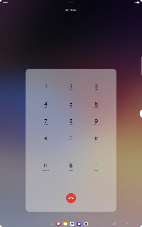 Press the end call icon. Press the end call icon.