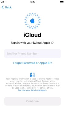 Press Email or Phone Number and key in the username for your Apple ID.