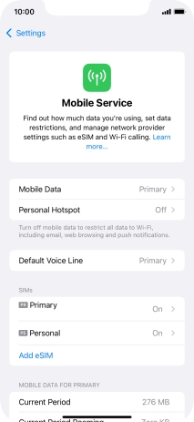 Press Mobile Data.