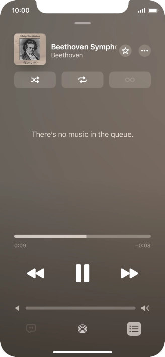 Press the shuffle icon to turn the function on or off.
