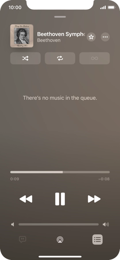 Press the shuffle icon to turn the function on or off.