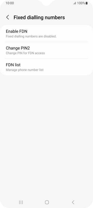 Press Enable FDN.