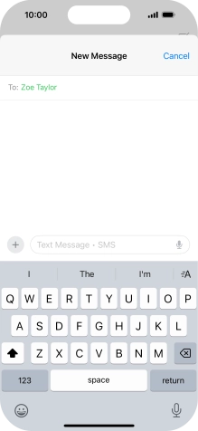 Press the microphone icon and say the required text.