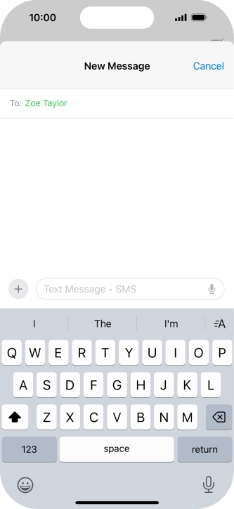 Press the microphone icon and say the required text.